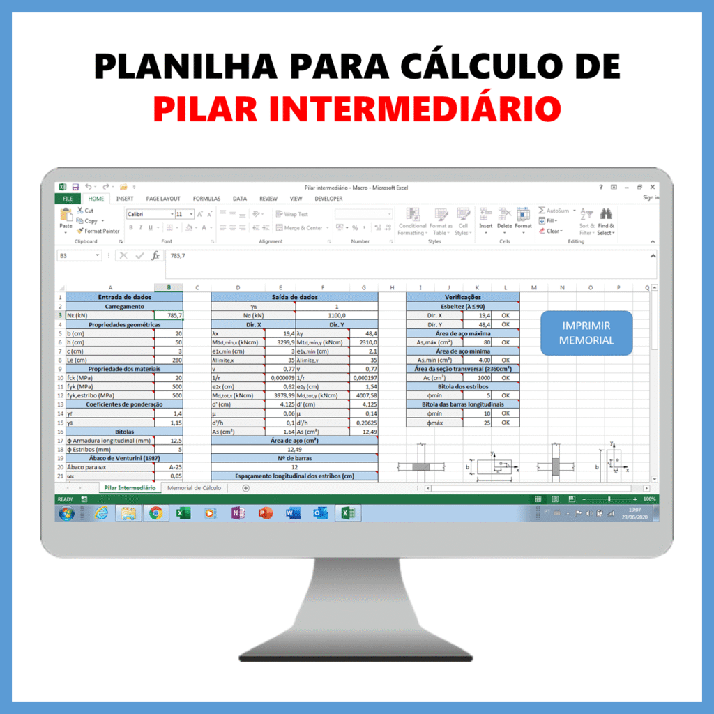 Planilha para cálculo de pilar intermediário            R$ 50,00            SAIBA MAIS
