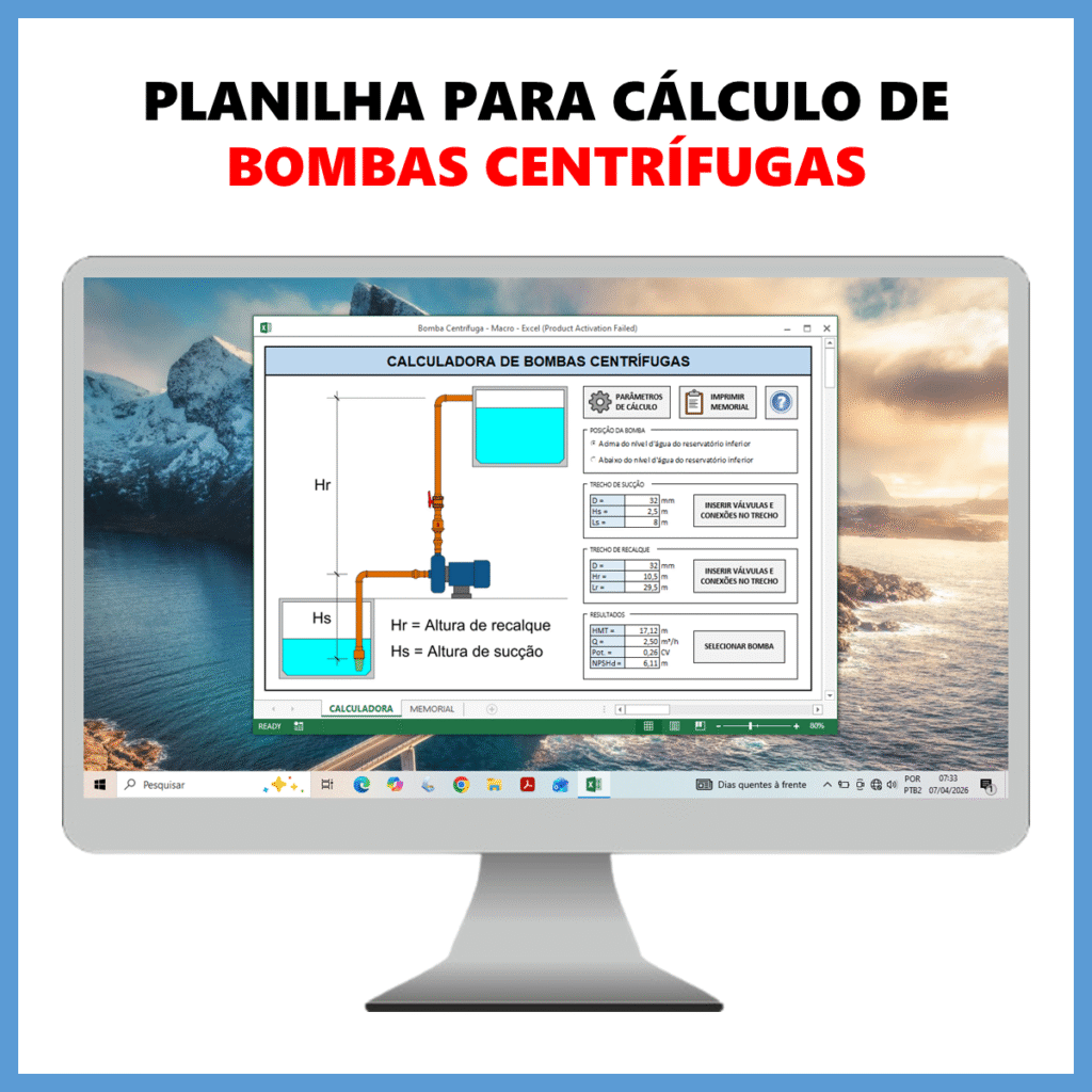 Planilha para cálculo de bombas centrífugas            R$ 39,90            SAIBA MAIS