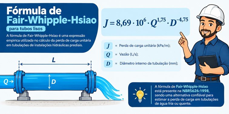 Banner sobre a fórmula de Fair-Whipple-Hsiao para tubos lisos